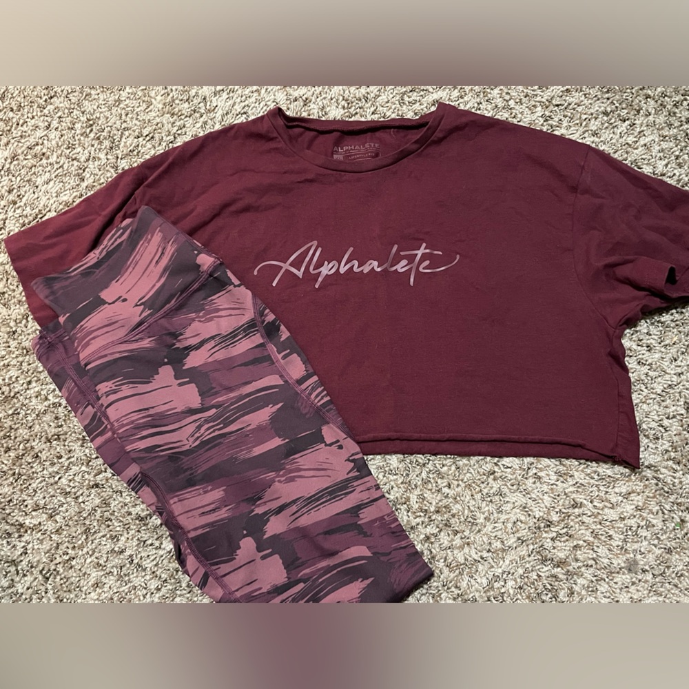 Alphalete crossover leggings and crop bundle